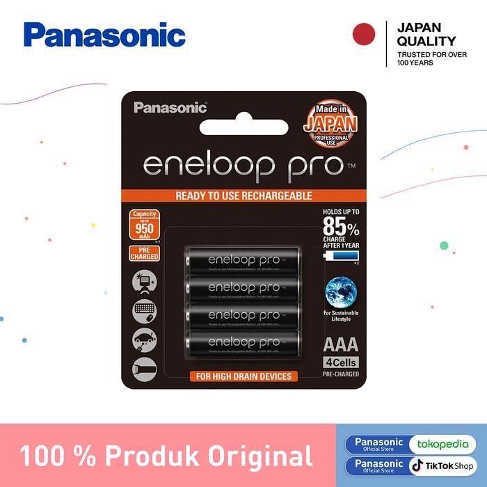 DISKON Panasonic Eneloop Pro Baterai Rechargeable AAA 4pc Battery Eneloop Pro