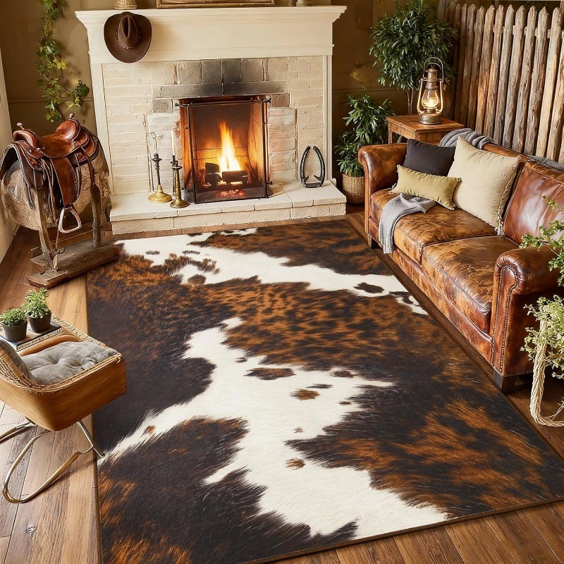 Karpet Area Motif Macan Tutul Karpet Ruang Tamu Motif Hewan Antiselip Keset Modern Bohemian Motif Ch