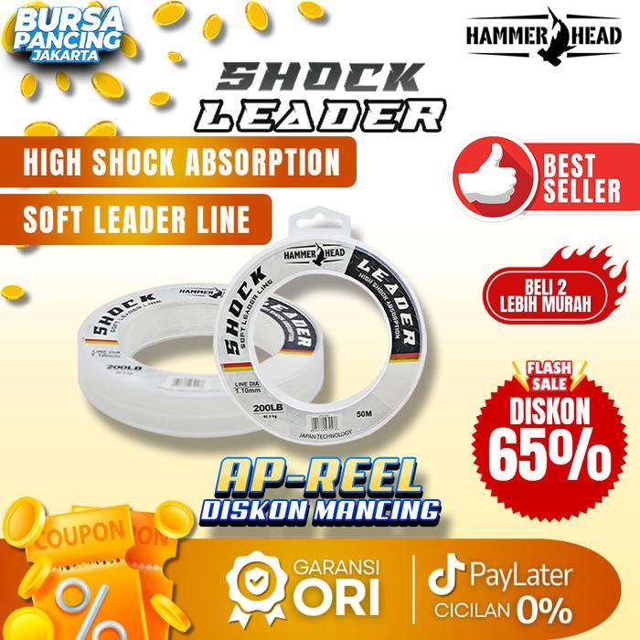 HAMMER HEAD Senar Pancing SHOCK LEADER 50M Clear Bening Faster Sink Tali Pancing Leader Mancing Laut
