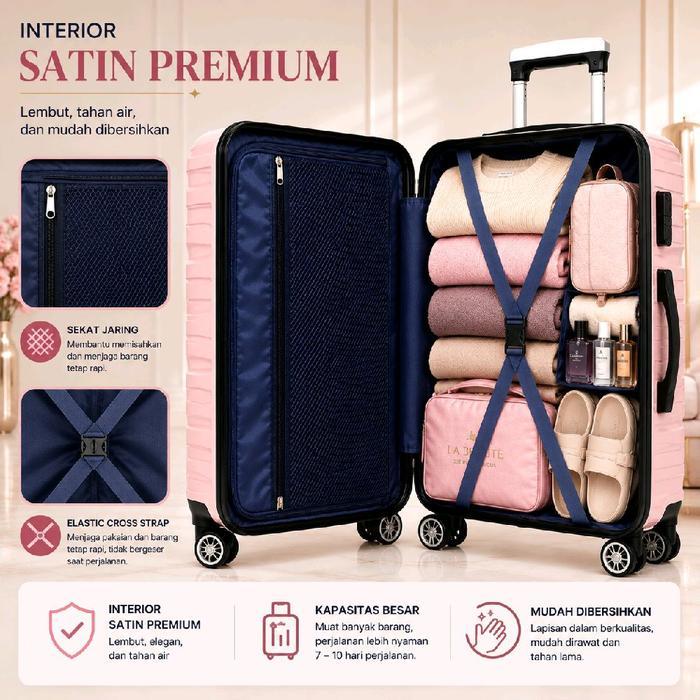 Koper 24 Inch Koper Travel Premium ABS Anti Pecah Koper Besar Koper Bagasi Koper Roda 4 Double