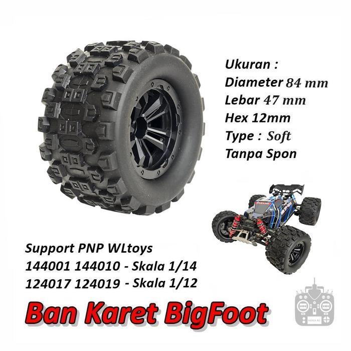 Ban Karet BigFoot OffRoad Wltoys Smax HBX RC Car Hobby