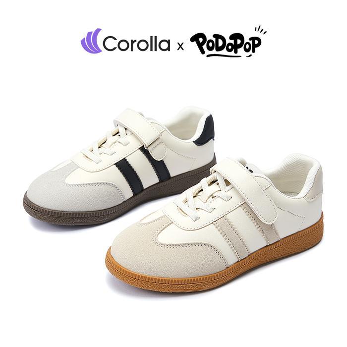 Mosbo Kids - Corolla X Podopop Samba Sepatu Anak Sneakers Kasual Aman Nyaman Antibakteri Warna Hitam