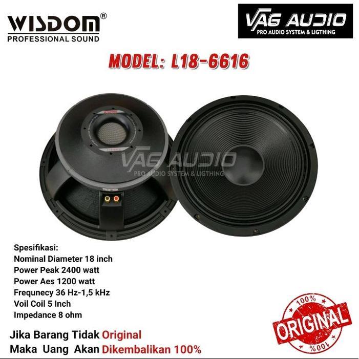 SPEAKER COMPONENT WISDOM L18-6616, SPEAKER COMPONENT 18 INCH - kayu, l18-6616