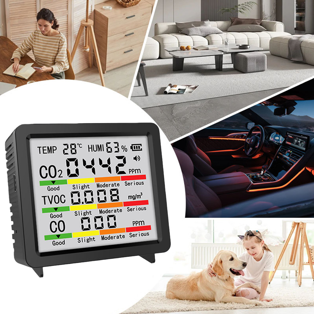 Air Quality Detector TVOC Temperature Humidity CO CO2 Detection Portable Smart Air Quality Tester