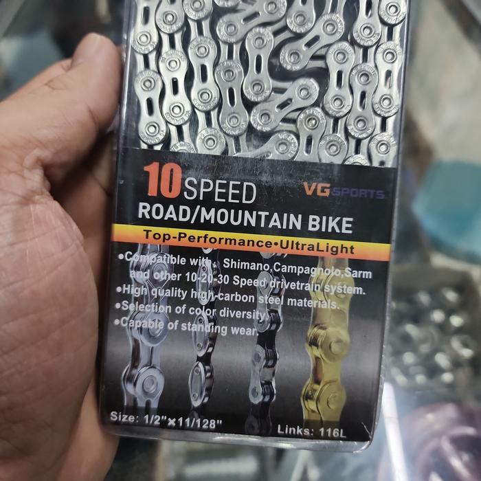 Polygon Bicycle - Rantai Chain 10 Speed Vgsports Half Hollow Chain 1800Kg Tension Strenght Silver