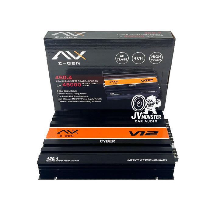 AVX Power Avx Z-GEN 450.4 V12 Amplifier 4Channel 45000watt dengan Klas AB dan Daya Tinggi