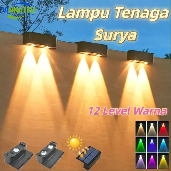 Promo Vinnatsu Lampu Tenaga Surya Lampu Dinding Teras Hias Lampu Tenaga Surya Dinding Outdoor Solar