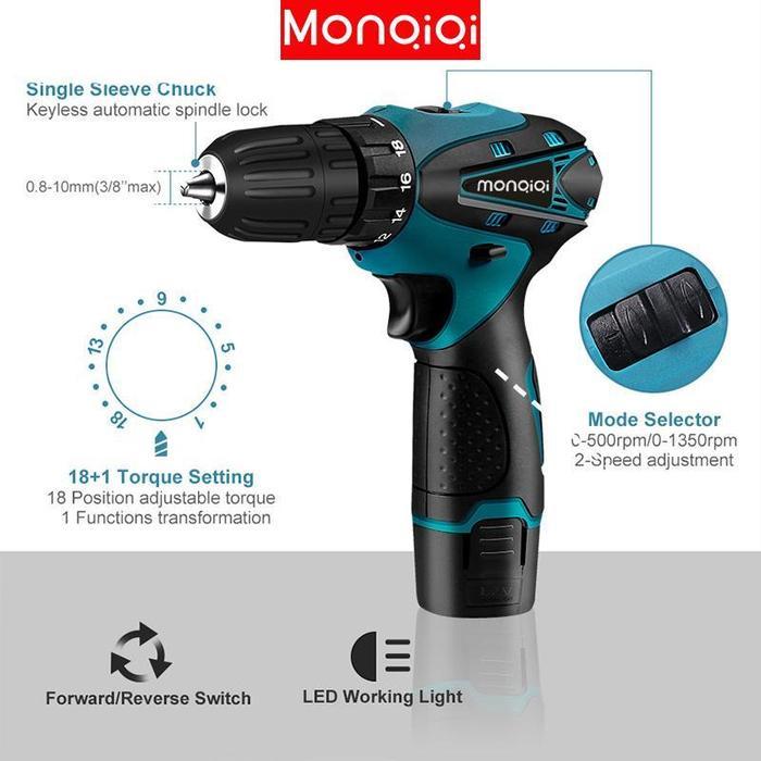 monqiqi 12V Bor Cordless Set