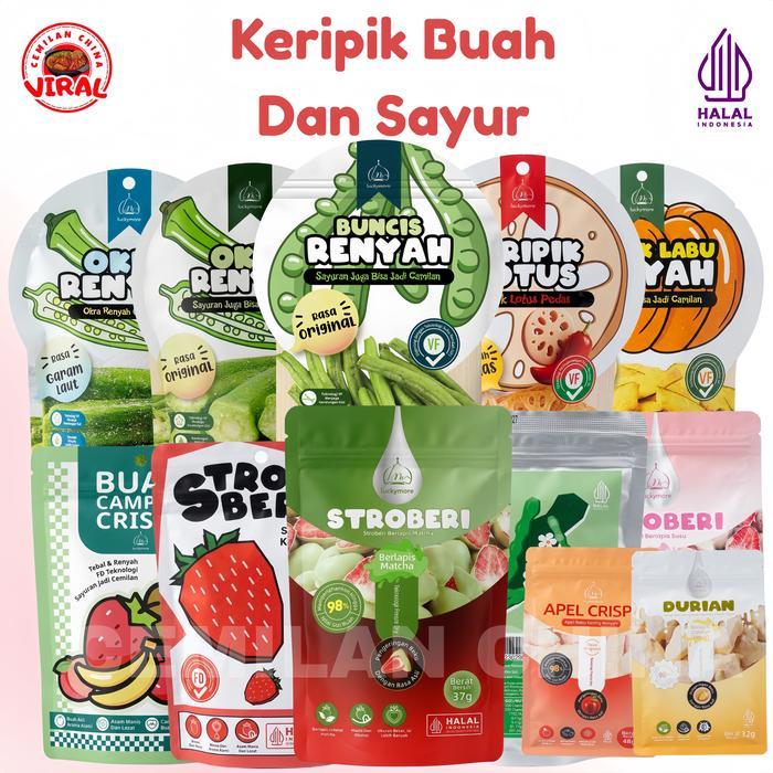 [BPOM][HALAL] luckymore/ buah kering/ snack sehat/ sayur kering/ snack/cemilan/ sayur renyah/buah