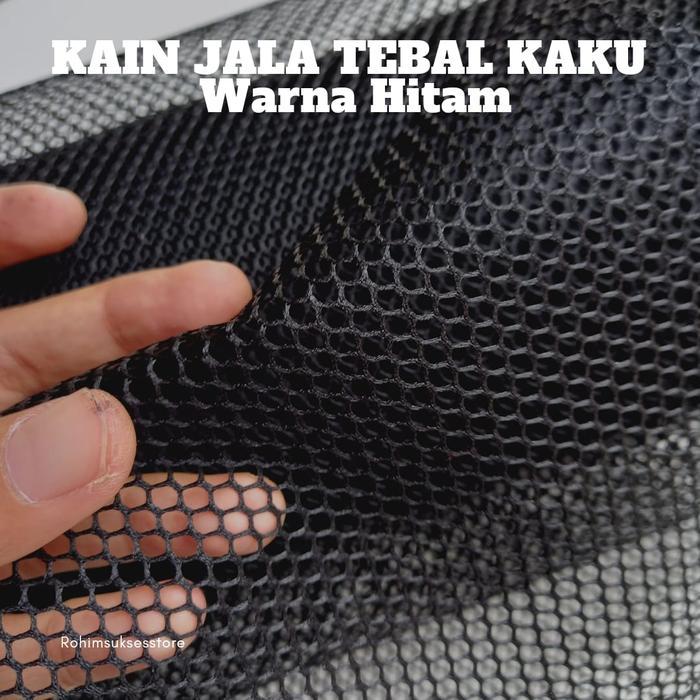 Kain Jala Jaring Kaku Tebal Kasar Eceran Meteran Murah Warna Hitam