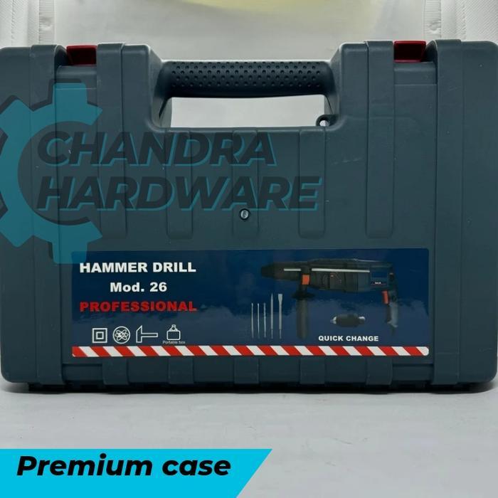 Bor Bobok Rotary Hammer Drill 26Mm Bor Beton Dinding Bonchi Bos Bor Pahat 3 Fungsi Free Mata Bor