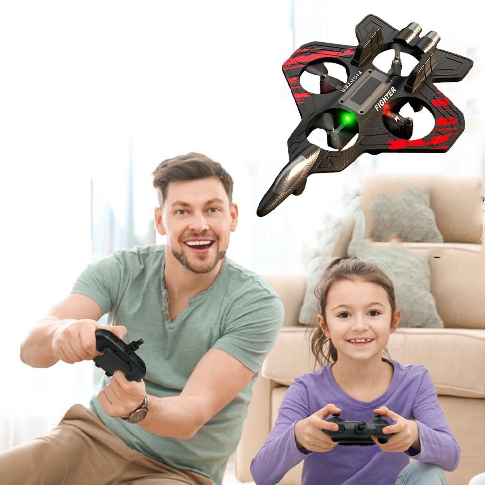 EPP Foam Remote Control Foam Fighter RC Drones Rechargeable Four Motor Helicopter Toy with Light