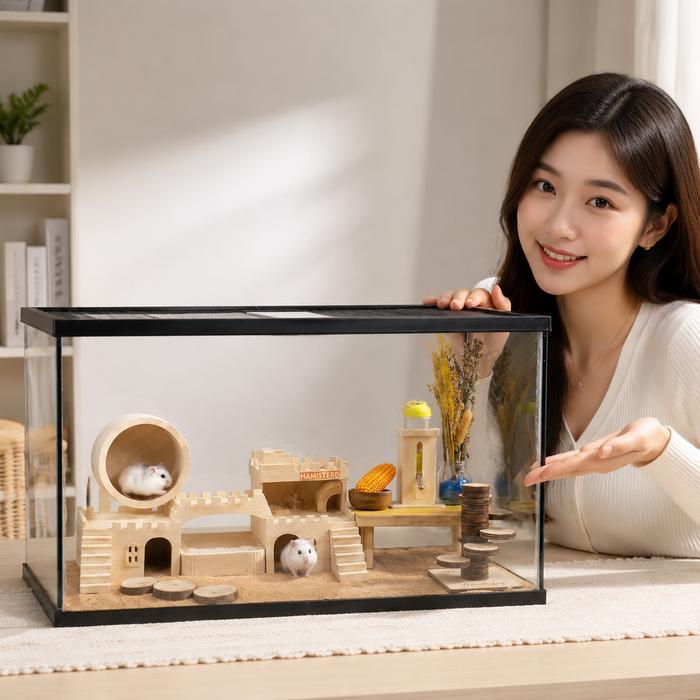 Premium Hamutaro Kandang Hamster Terarium Kandang Hamster Besar Dan Lucu Mewah Dan Fullset Terlaris