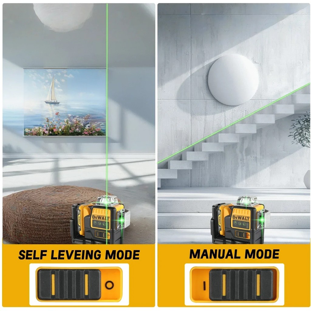 Dewalt DW089LG Degree Vertical 12V Lithium Battery 12 Line Laser 360 Level Outdoor Green Laser Level