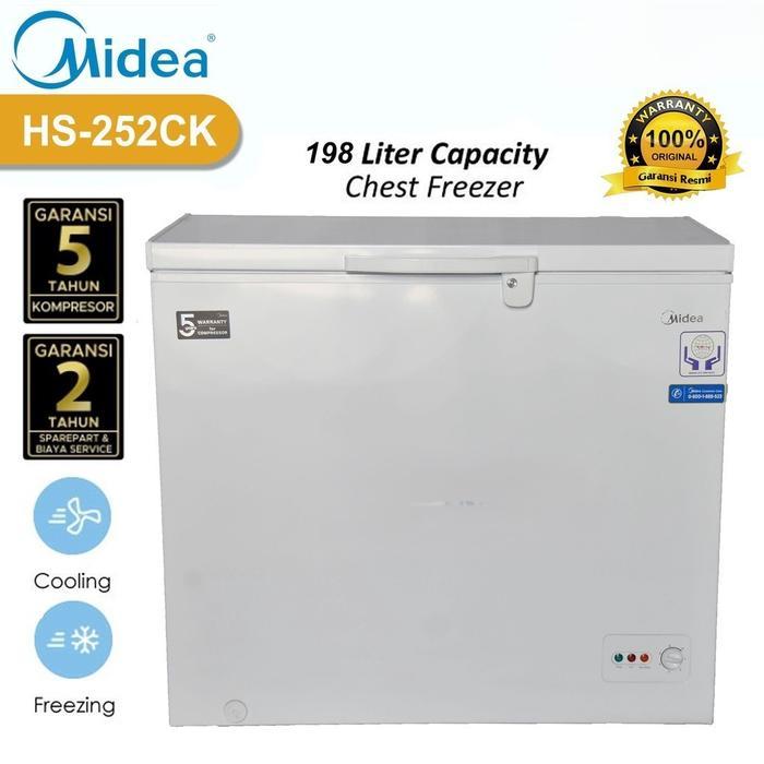 CHEST FREEZER MIDEA KAPASITAS 197 LITER HS-252CK / HS252CK - Hovering Door - FREEZER BOX MEDAN