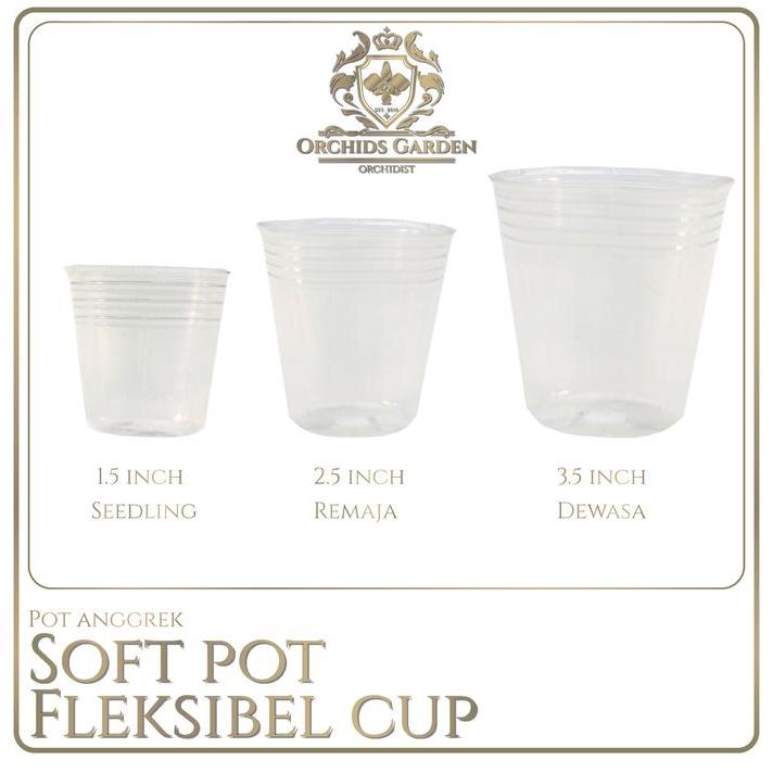 ORCHIDSGARDEN Soft Pot Bening Fleksibel Anggrek Flexible Transparan