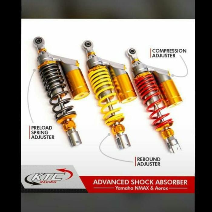 SHOCK BREAKER BELAKANG TABUNG ATAS KTC RECING YAMAHA AEROX 155 UK 305