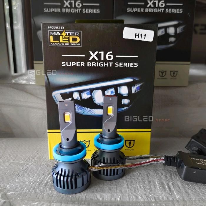 LAMPU LED MOBIL X16 H4 H11 H7 H1 H16 SUPER TERANG ORIGINAL MASTER LED