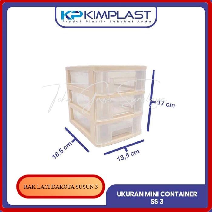 Laci Mini Container Dakota Susun 3 Warna Random/ Rak Mini Susun 3/ Rak Mini Serbaguna/ Rak Laci