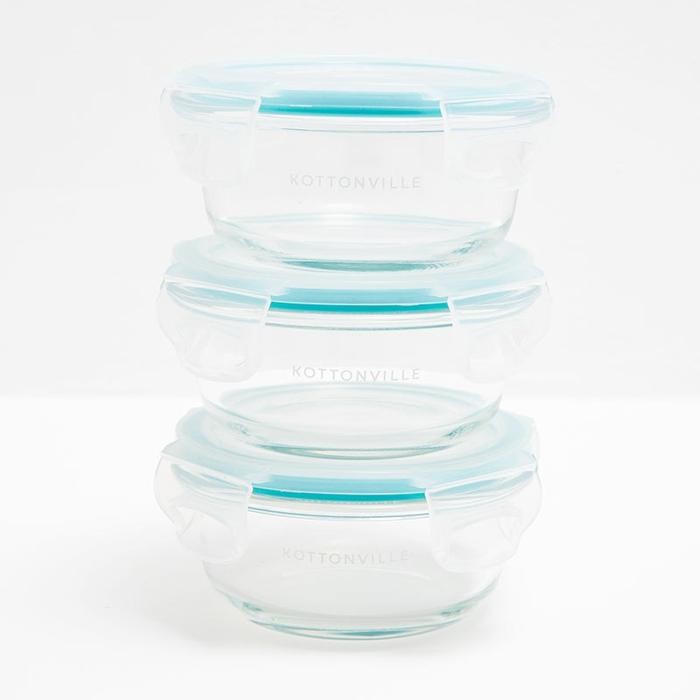 [KOTTONVILLE] Mangkok Tempat penyimpanan MPASI makanan anak bayi bahan kaca glass food container