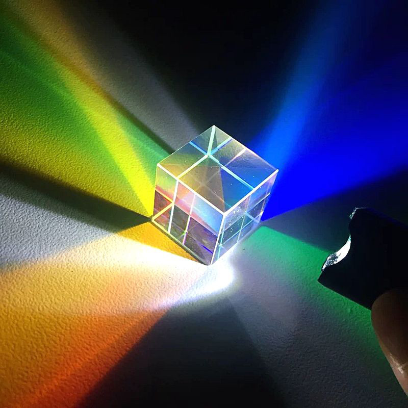 1pcs Science Cube Optical Prism Photography Hexahedral Prism Home Decor Prism Glass Cube Prisma