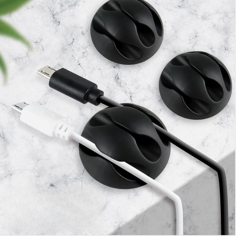 USB Cable Organizer Self-adhesive Cable Clips Silicone Wrapper Wire Fixer Wire Management for Home
