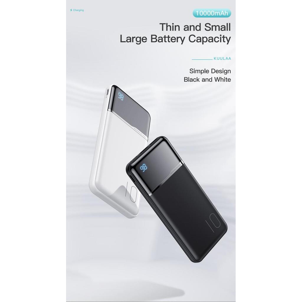 KUULAA KL-YD01 Power Bank 10000mAh Fast Charger Digital Display