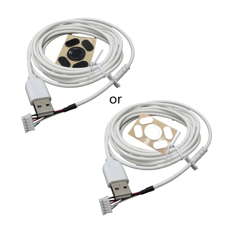 1Set Mouse Lines Replacement Durable PVC USB Mouse Cable and Mouse Feet for Logitech G102 Gaming Mou