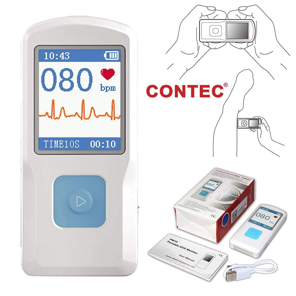 Genuine CONTEC Handheld Portable ECG EKG Machine Heart Beat Monitor