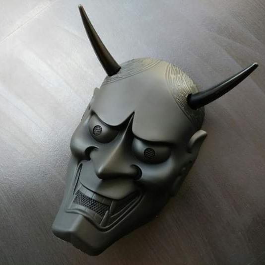 Topeng Jepang Oni Hannya Black Doft Custom Terbatas