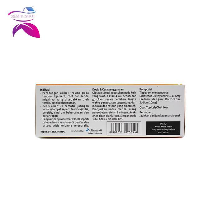 o1wl-- Hotin Dcl Emulsi Gel Diclofenac 60 Gr / Keseleo / Nyeri Otot