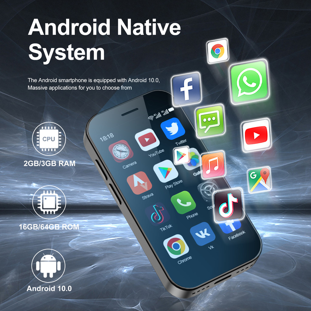 New Generation SERVO KING9000 Mini Smartphone 4G NET 2 SIM 16G/64G Android OS 10.0 2000mAh 3.0''