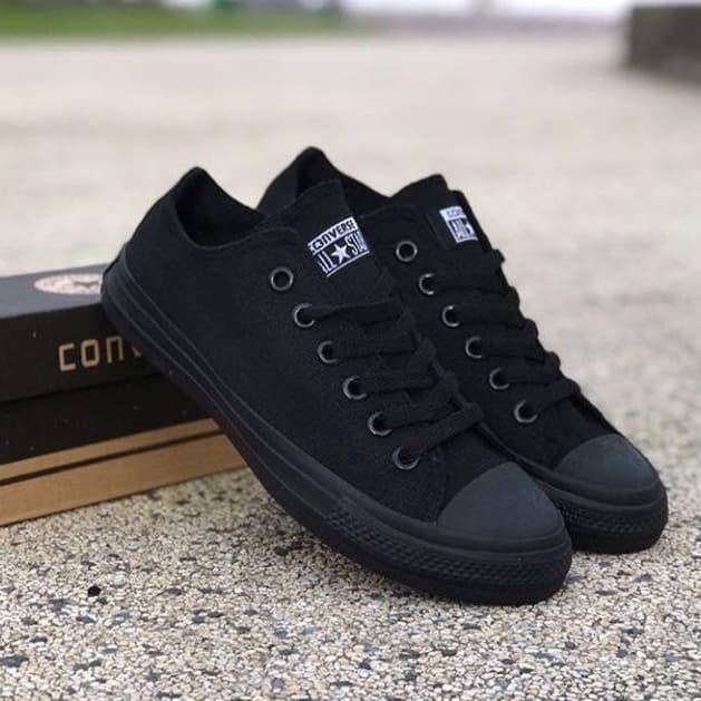 Sepatu Converse All Star Classic Low Full Black Hitam Polos