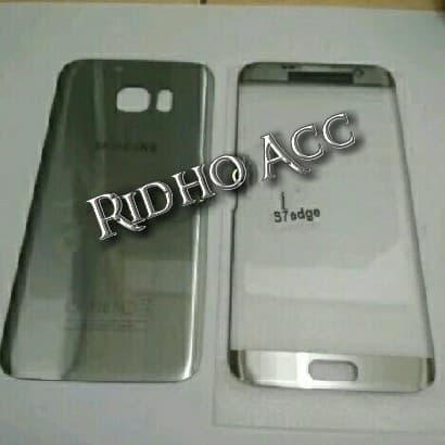 Stok Baru KACA LCD GORILLA GLAS PLUS BACKDOOR SAMSUNG S7 EDGE SILVER ORIGINAL
