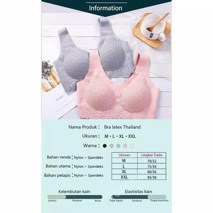 sipo- Sport Bra Seamless Zibilova Thai Brukat Lembut