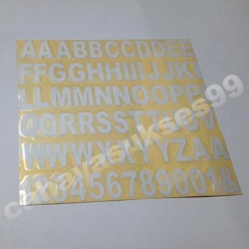 Ready Sticker Cutting Huruf Abjad Alphabet Putih Font Besar Stiker Motor New
