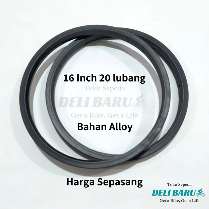 Rims Alloy Velg 16 Murni Lingkar Pelek Lubang 20 Sepeda Anak Bmx Lipat