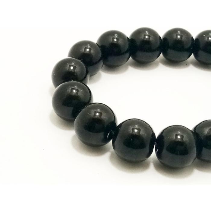 ys4k- Vee Gelang Terapi Kesehatan Batu Giok Hitam / Black Jade Dim 12