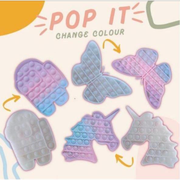 pop it mainan anak fidget toys pelangi UV IN LIGHT STITCH - OWL BURUNG