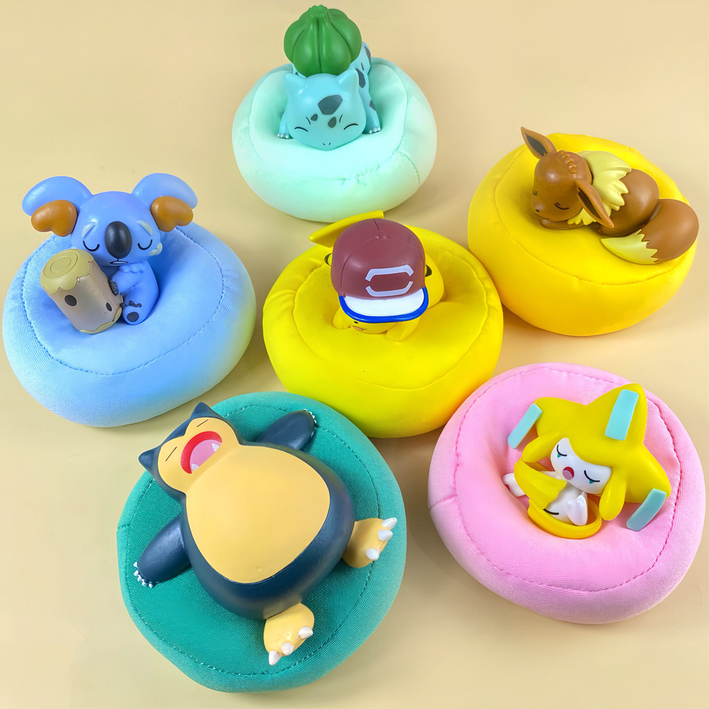 Pokemon Set El Anime Leisure Time Figure Slowpoke Charmander Gonbe Rowlet Car Interior Sleeping