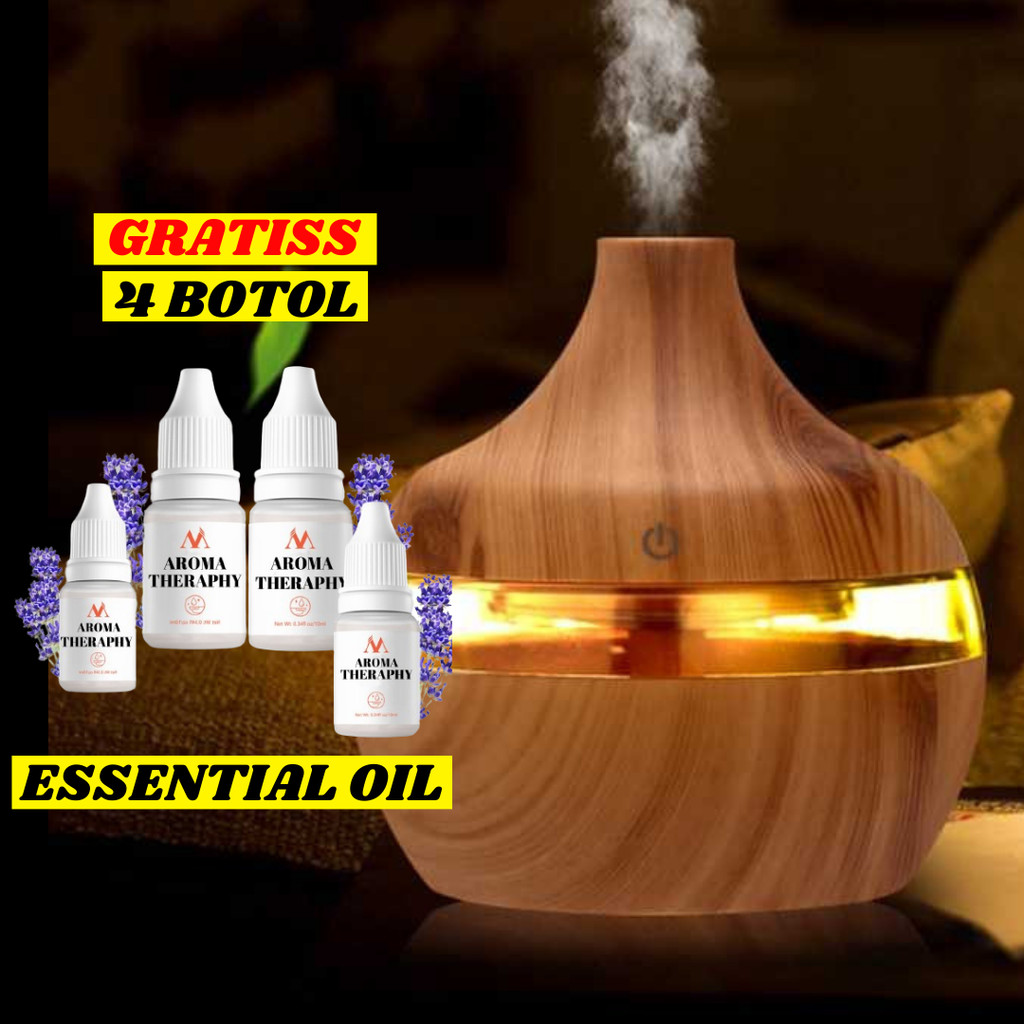 GRATIS 4 BOTOL ESSENTIAL OIL Uap Aroma Terapi Uap Aromatherapy Air Humidifier Diffuser Air Purifier 