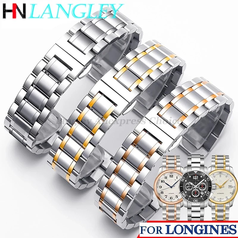 Watch Band For Longines Watchband Stainless Steel Bracelet Original Master Crescent