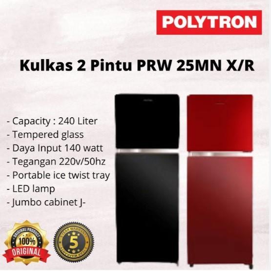 KULKAS 2 PINTU POLYTRON BELLEZA JUMBO PRW-23MN / 25MN / 29MN GARANSI RESMI - PRW-23MN