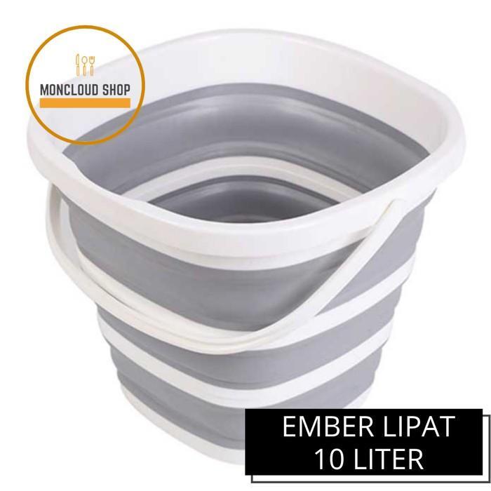 EMBER LIPAT PORTABLE SILIKON BESAR 10 LITER KOTAK / BASKOM LIPAT