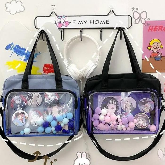 VAR Itabag Tas Slempang Untuk Badges Tas Kuliah Tas Anime Transparan Tas Itabag Untuk Simpan