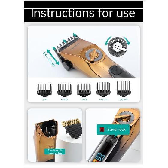 VGR CLIPPER V-663 BLACK GOLD CLIPPER CORDLESS