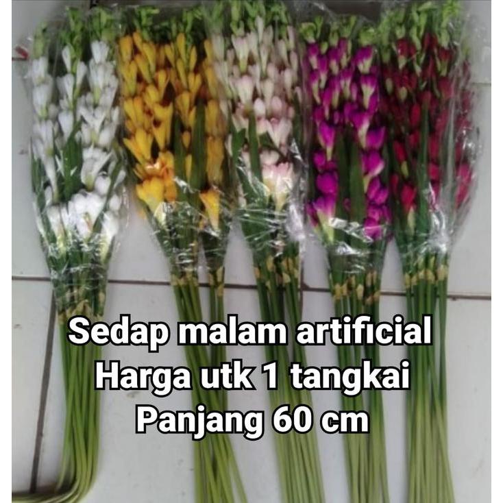 Bunga Hias Sedap Malam Premium Artificial Plastik Palsu 1 Tangkai