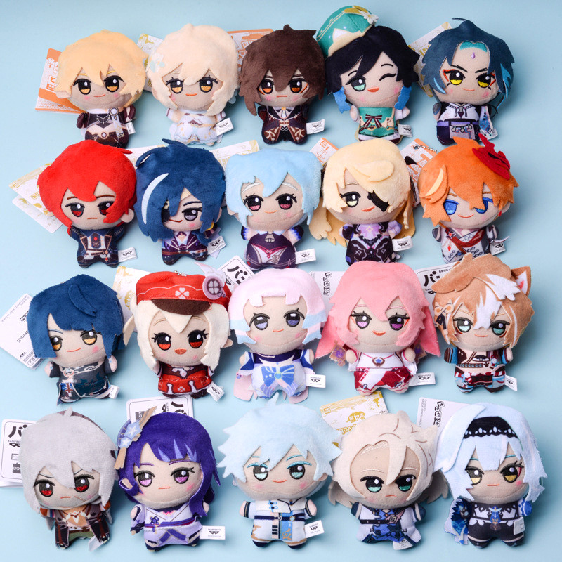 10CM Impact Tartaglia Kaeya Diluc Venti Xiao Klee Plush Pendant Toy Mini Keychain Doll Backpack