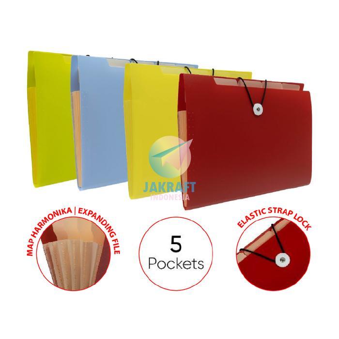 (1 Pcs) Expanding File A4 JOYKO EF-6A4 Map Harmonika Dompet Dokumen Berkas Sertifikat Plastik Tali