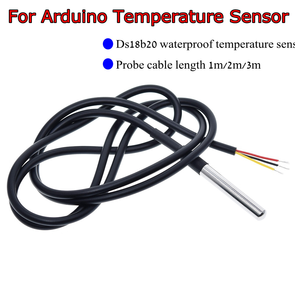 TZT 1/3PCS DS1820 DS18B20 Stainless steel package Waterproof DS18b20 temperature probe temperature